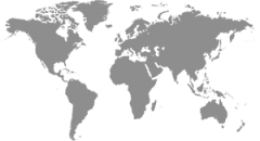 Simplified map of the world with no borders or other features