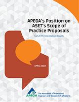 Cover for APEGA’s Position on ASET’s Scope of Practice Proposals