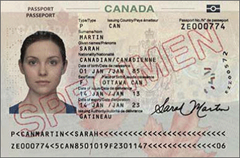 Canadian passport sample