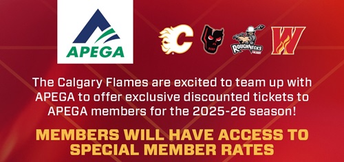 The Calgary Flames are excited to team up with APEGA to offer exclusive discounted tickets to APEGA members for the 2025-26 season! Members will have access to special member rates.