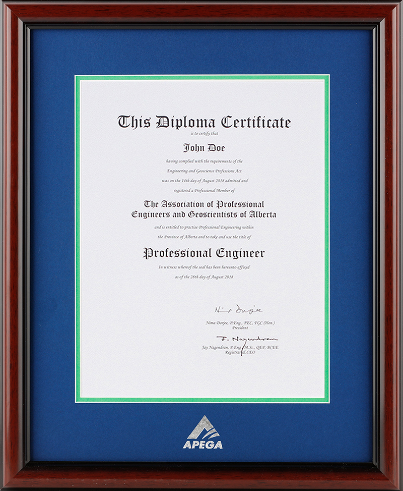 APEGA Certificate Frames | APEGA