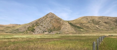 Conglomerate gravel ridge west of Longview, near the Highwood River