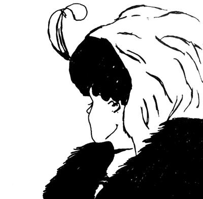 A hand-drawn photo where you are able to trick your eye into seeing either a young or old woman