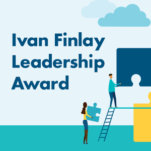 Ivan Finlay Leadership Award on a picture of people building a puzzle