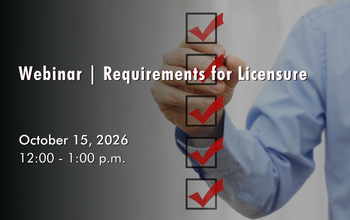 October 15, 2026 - Requirements for Licensure
