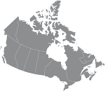 Simplified map of Canada