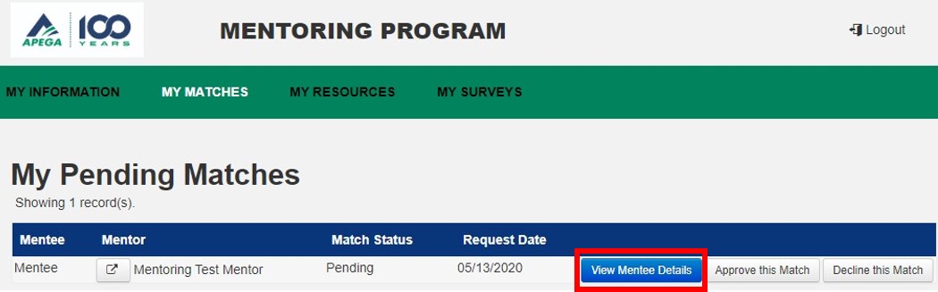 mentor match 1