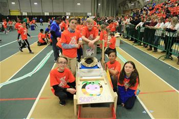 Edmonton Science Olympics team with their sorting machine project