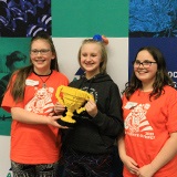 APEGA Science Olympics - Edmonton team with gold LEGO trophy